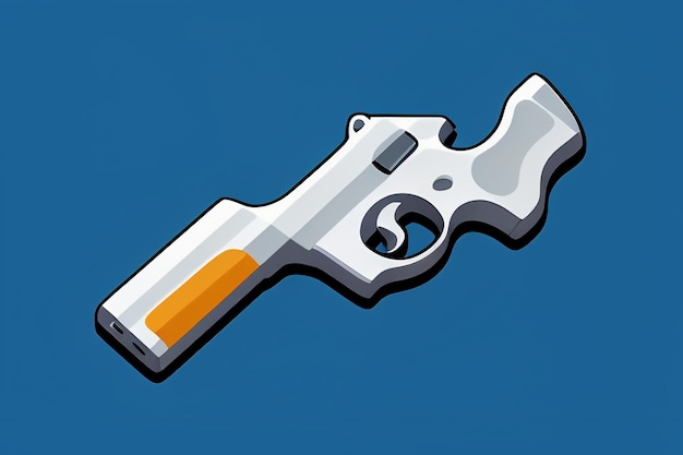 Фото Пистолет игрушка мультфильм икона виртуальный предмет игра реквизит простой стиль пистолет оружие иллюстрация дизайн пользовательского интерфейса
