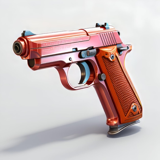 Photo pistol on the white background 3d rendering illustration