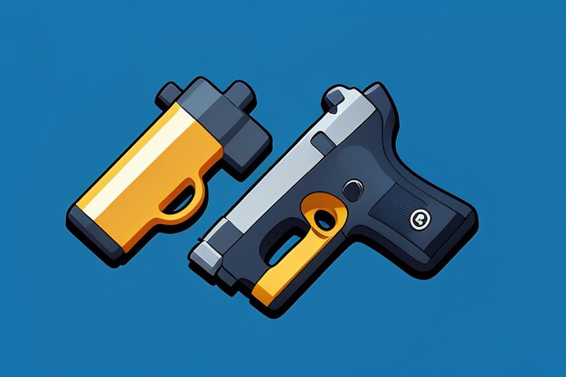 Pistool speelgoed cartoon pictogram virtueel item spel prop eenvoudige stijl pistool wapen illustratie UI-ontwerp