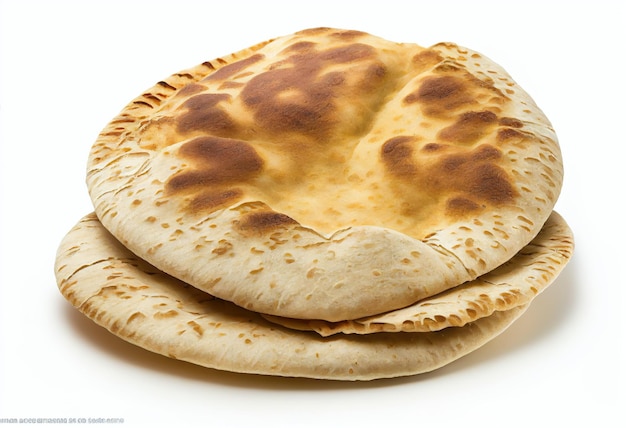 Photo pita bread is isolated on white background clipping path included