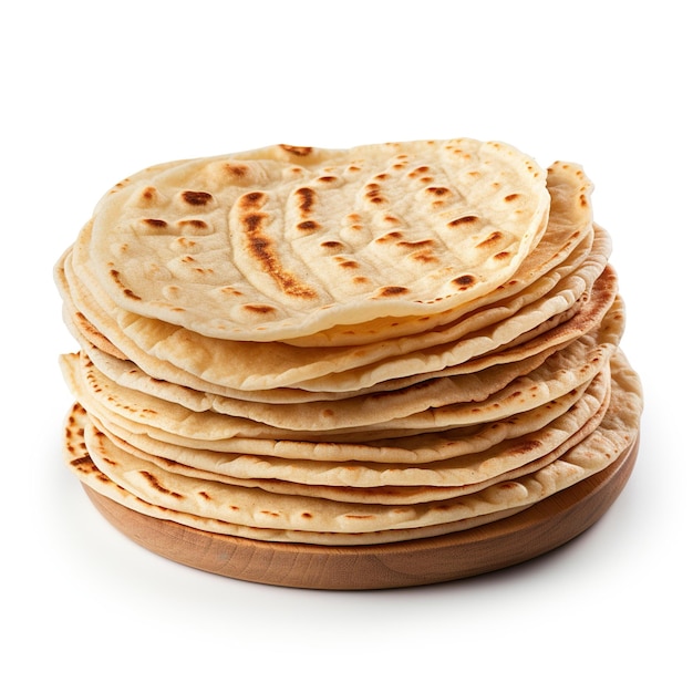 Pita bread isolated on white background