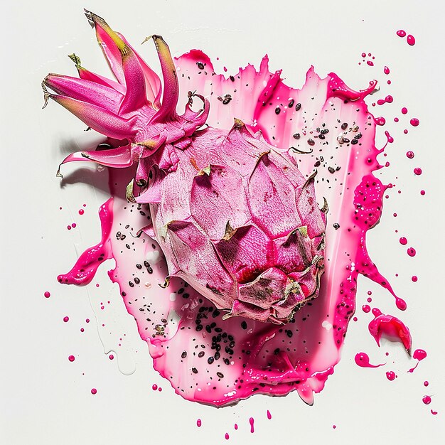 Photo pitahaya fresh on white background closeup