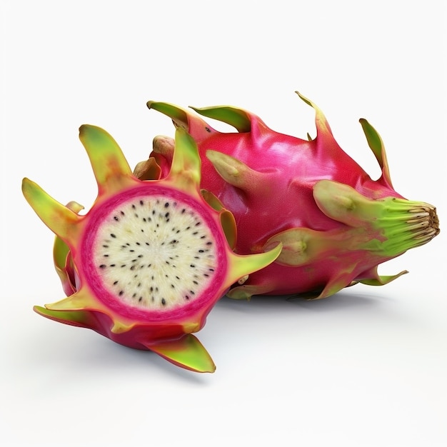 Pitahaya on white background Fresh fruits Healthy food concept