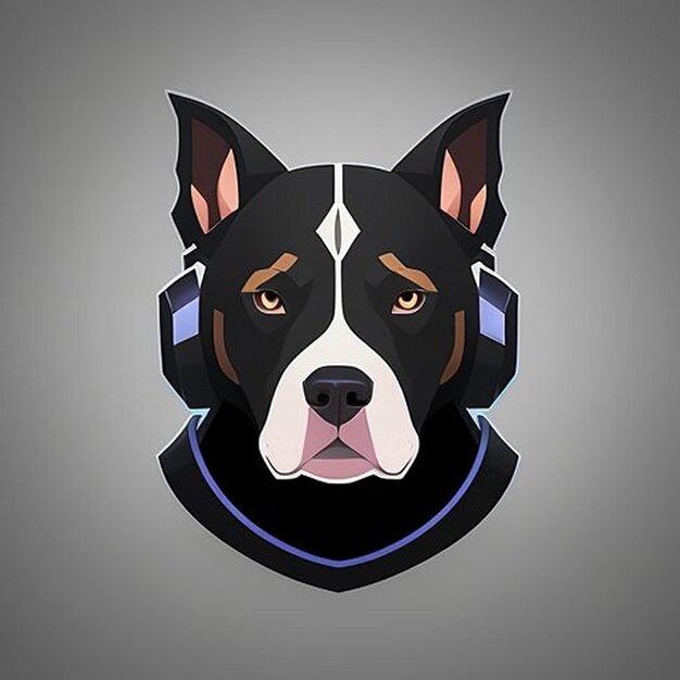 Photo pitbull dog gaming mascot