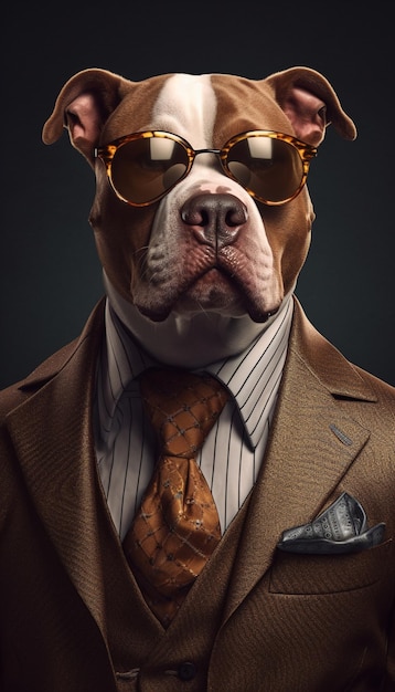 Pitbull dog human model character fashion