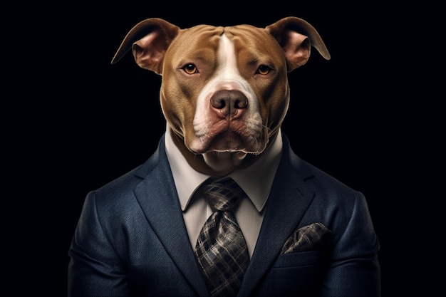 Pitbull in a suit Generative AI