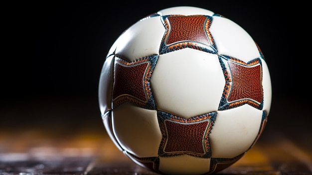 Pitch Perfect voetbalstadion met bal op de lijn