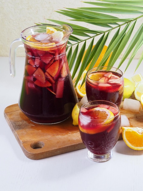 Pitcher and glasses with Sangria