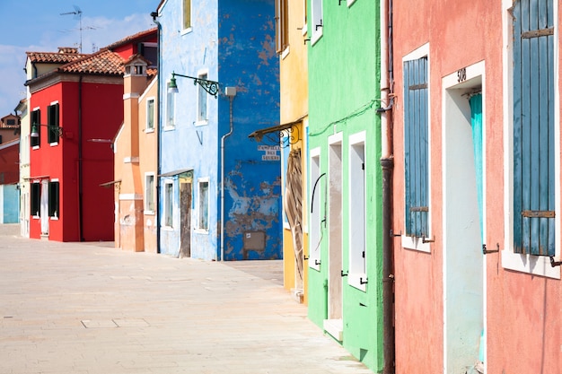 Pitoresque painted houses in Burano Isle, Venice, Italy