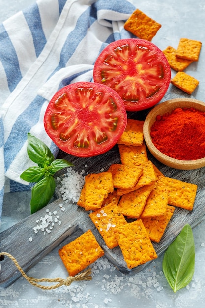 Pittig brood met tomaten en zeezout