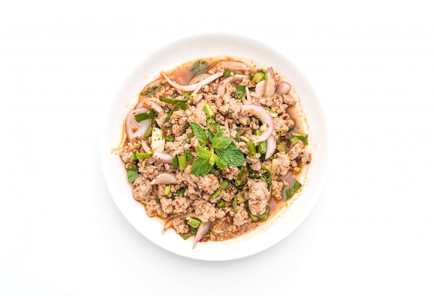 pittig gehakt varkensvlees (Larb - Traditional Thai Food)