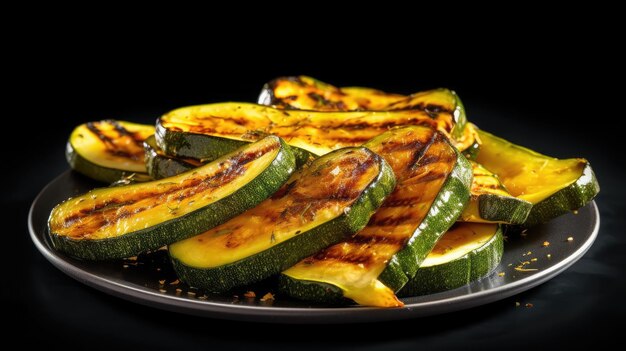 Pittige hete gegrilde courgette gekookt op de grill