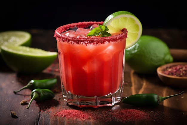 Pittige watermeloen Margarita Mexicaanse drank