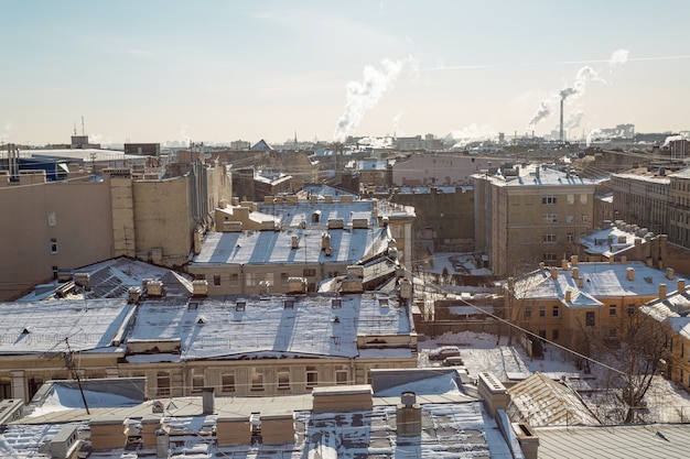 Pittoreske stadsgezicht van Sint-Petersburg in de winter.