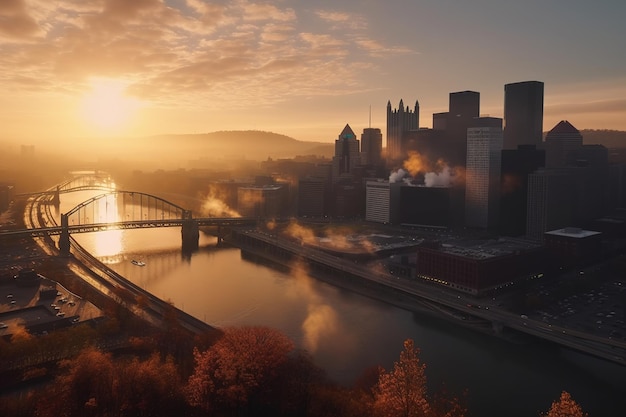 Pittsburgh morning generated by AI