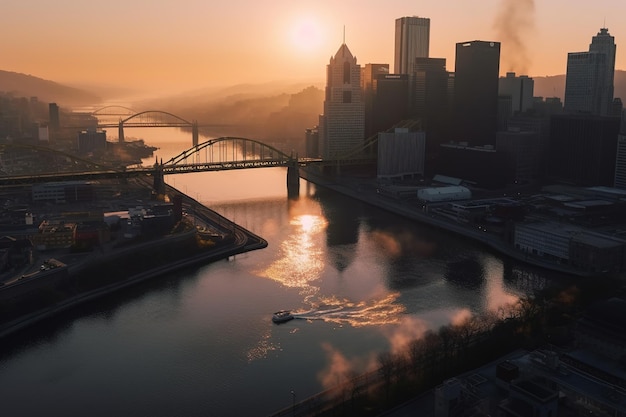 Pittsburgh morning generated by AI