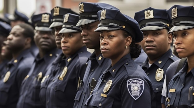 Pittsburgh police officers stand in a line.