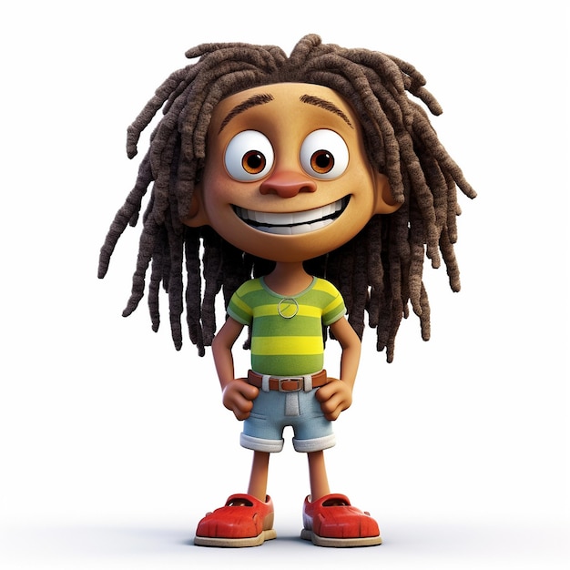 Photo pixar cartoon cute friendly little cute rasta boy