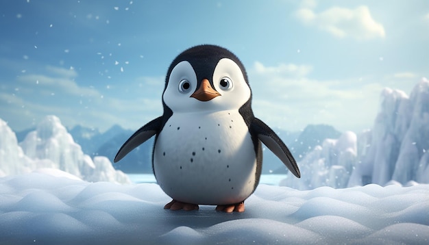 Pixar-pinguïn aan de Noordelijke IJszee