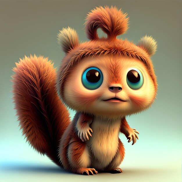 pixar style 3d cute mini squirrel photo