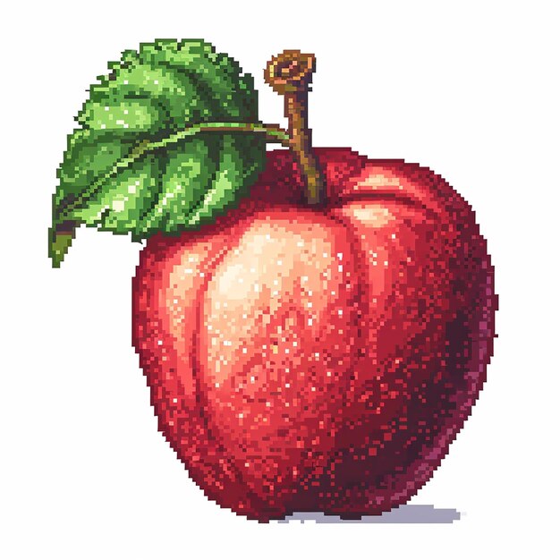 A pixel apple on white background