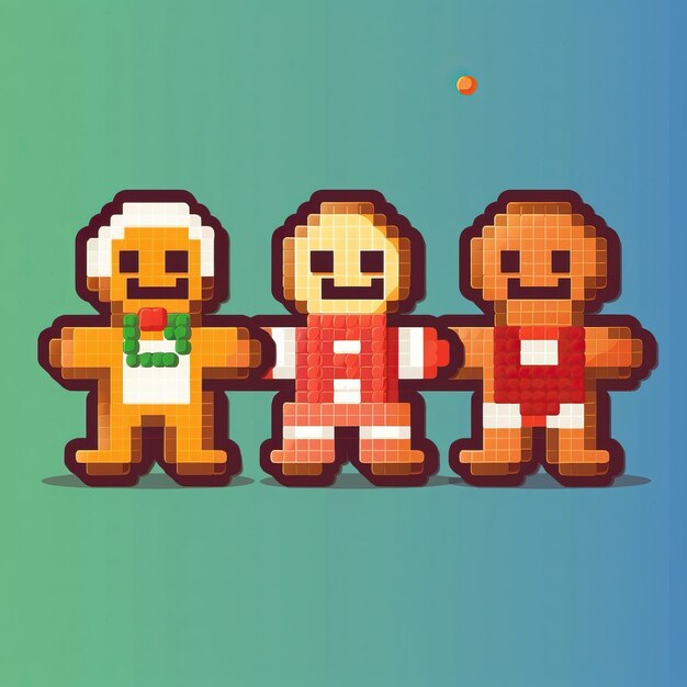 Pixel Art Character Gingerbread