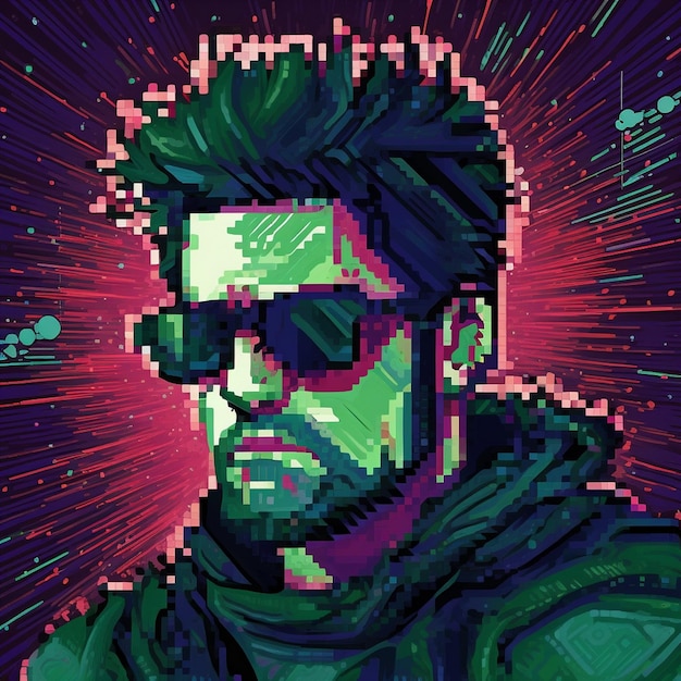 Photo pixel art character