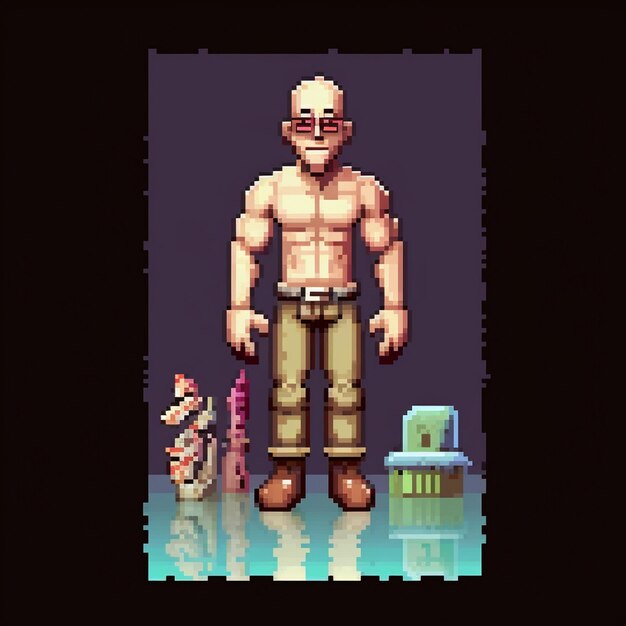 Photo pixel art character