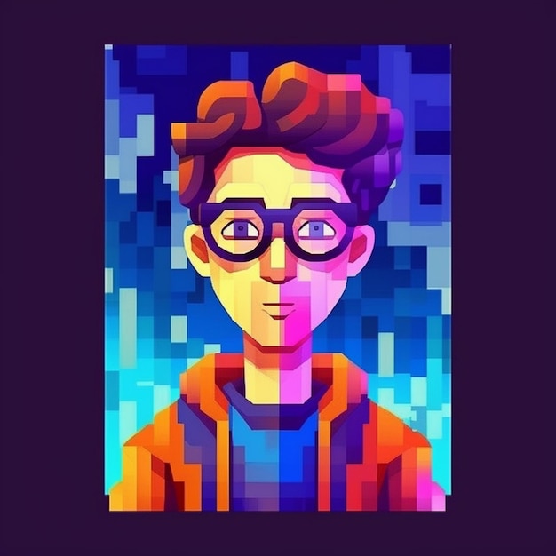 Photo pixel art character