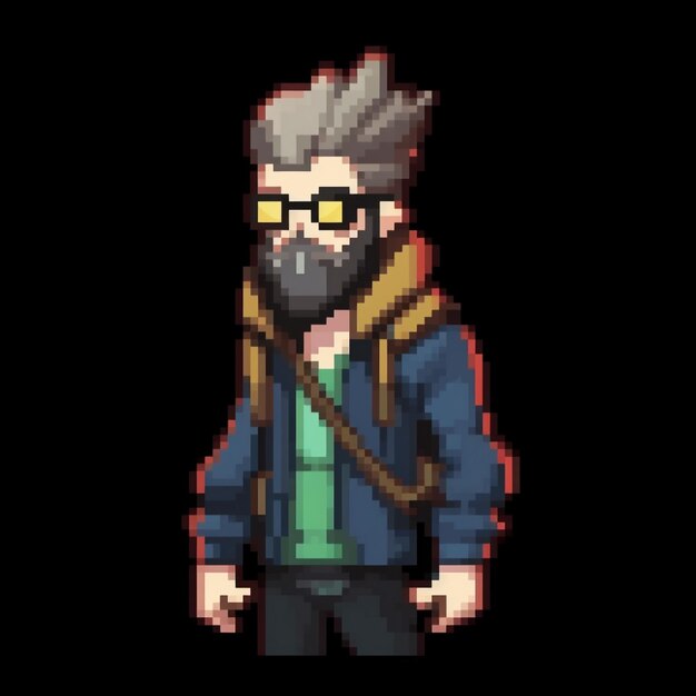 Photo pixel art character