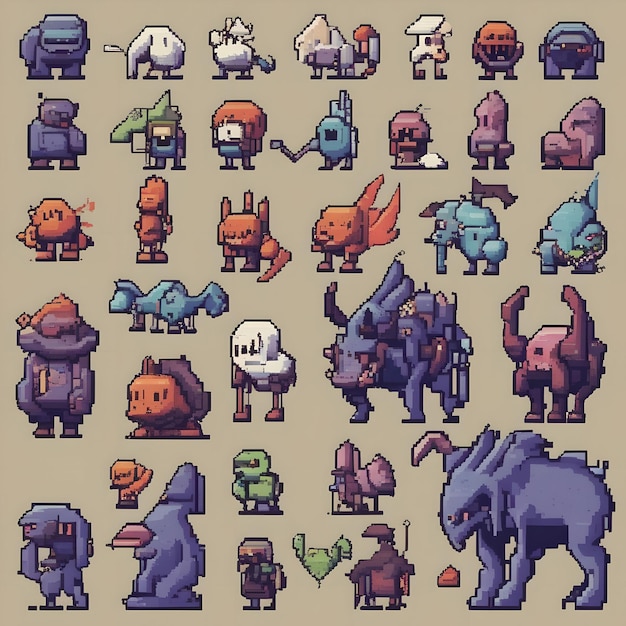 Photo pixel art creature