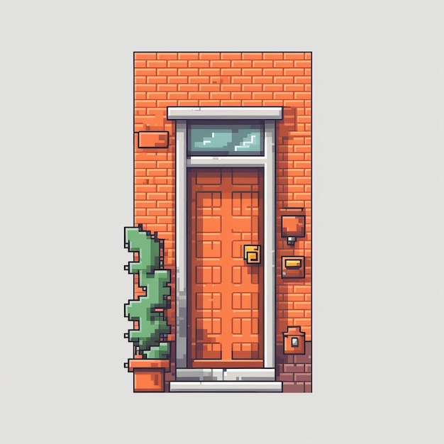 Pixel Art Door met levendige kleuren door Pixelplantmaster