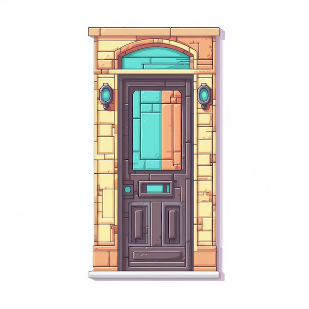 Pixel Art Door met levendige kleuren door Pixelplantmaster