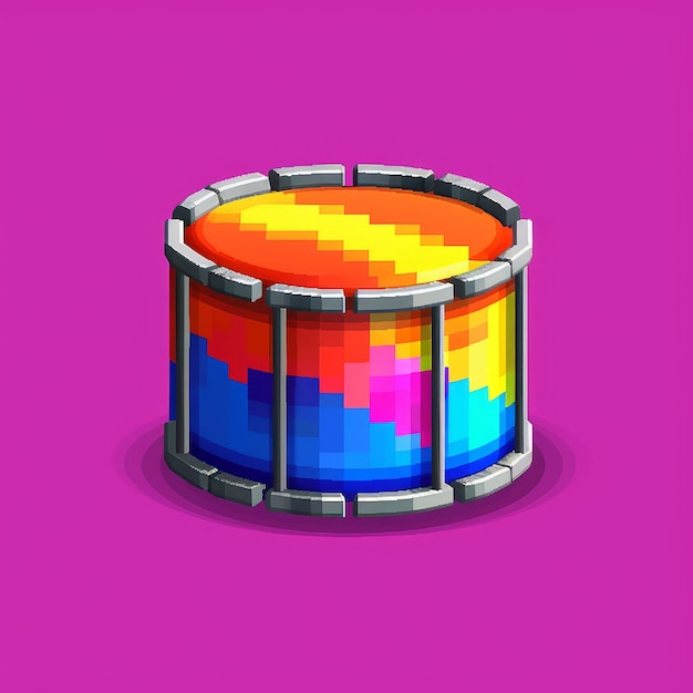 Pixel Art Drum met levendige kleuren door Pixelplantmaster