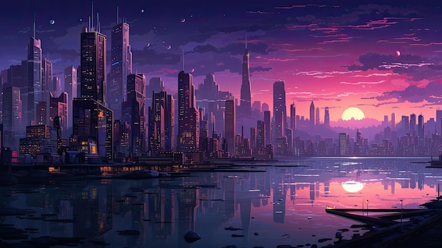 Pixel Art Future Cityscape