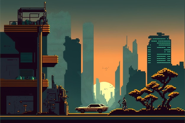 Pixel art illustration