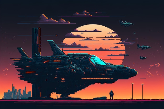 Pixel art illustration