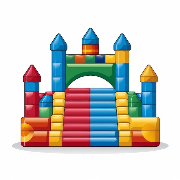 Pixel Art Inflatable Bounce House Icon Stock Illustration