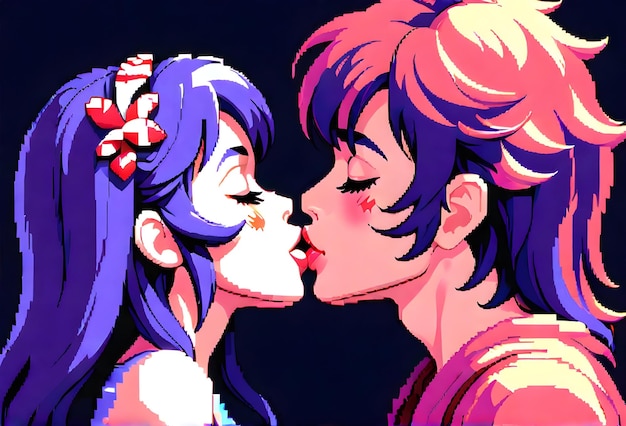 Pixel Art Kises Your Lips My Lips Pixel Apocalypse