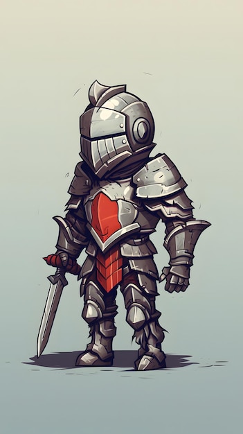 Pixel art knight character for RPG game character in retro style for 8 bit game