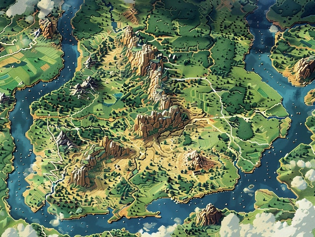 Photo pixel art maps for historical exploration games the paths blur into adventures of old