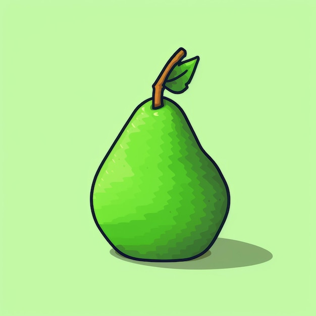 Pixel Art Pear Een kleurrijke 8bit stijl spel item illustratie