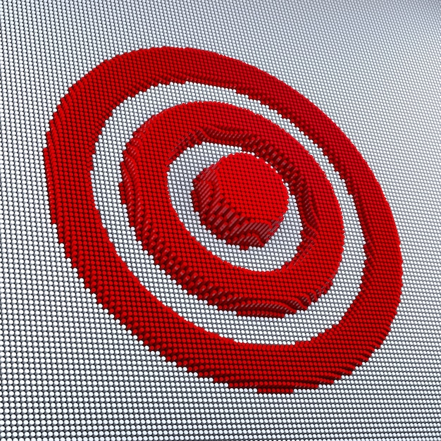 Pixel Art Target. 3d Rendering