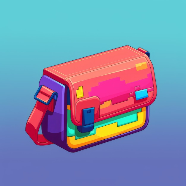 Pixel Bag Art Simple Colorful Illustrations With Symbolic Props
