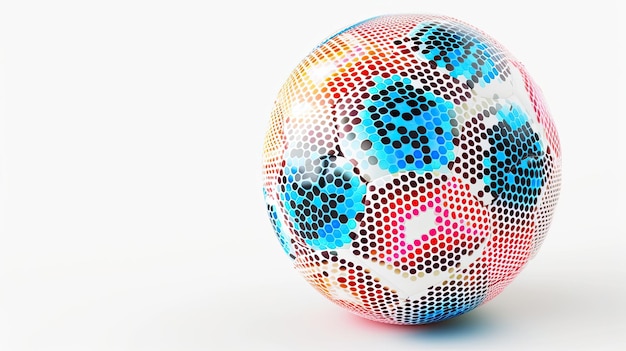 Pixel ball with glitter Style football game ball gate basketball volleyball goal net circle leg sport rugby serve Generated by AI
