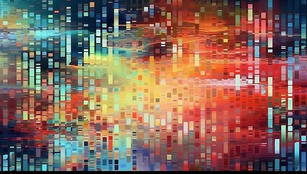 Foto pixel glitch futuristico post-apocalittico cyberpunk sfondo di errore