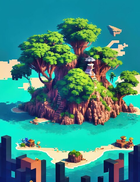 pixel island