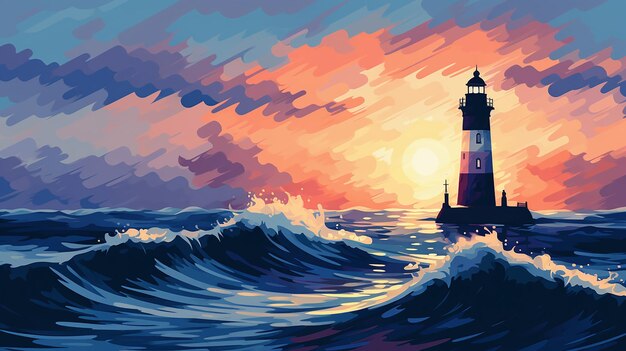 Pixel Lighthouse Calm Beacon