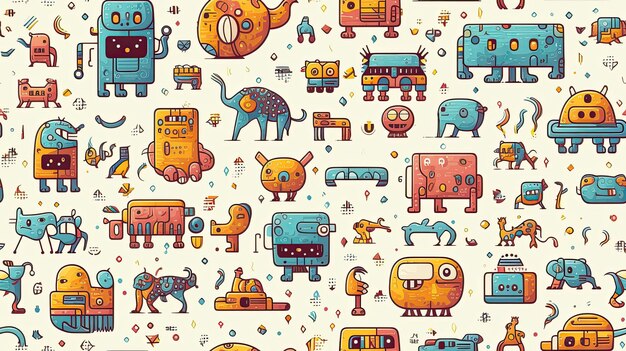 Pixel patterned robot animals