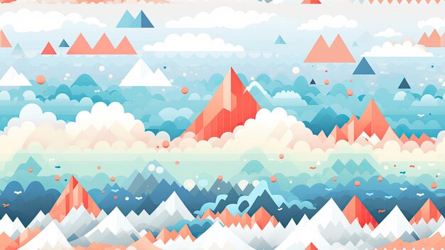 Pixel patterned robot mountains